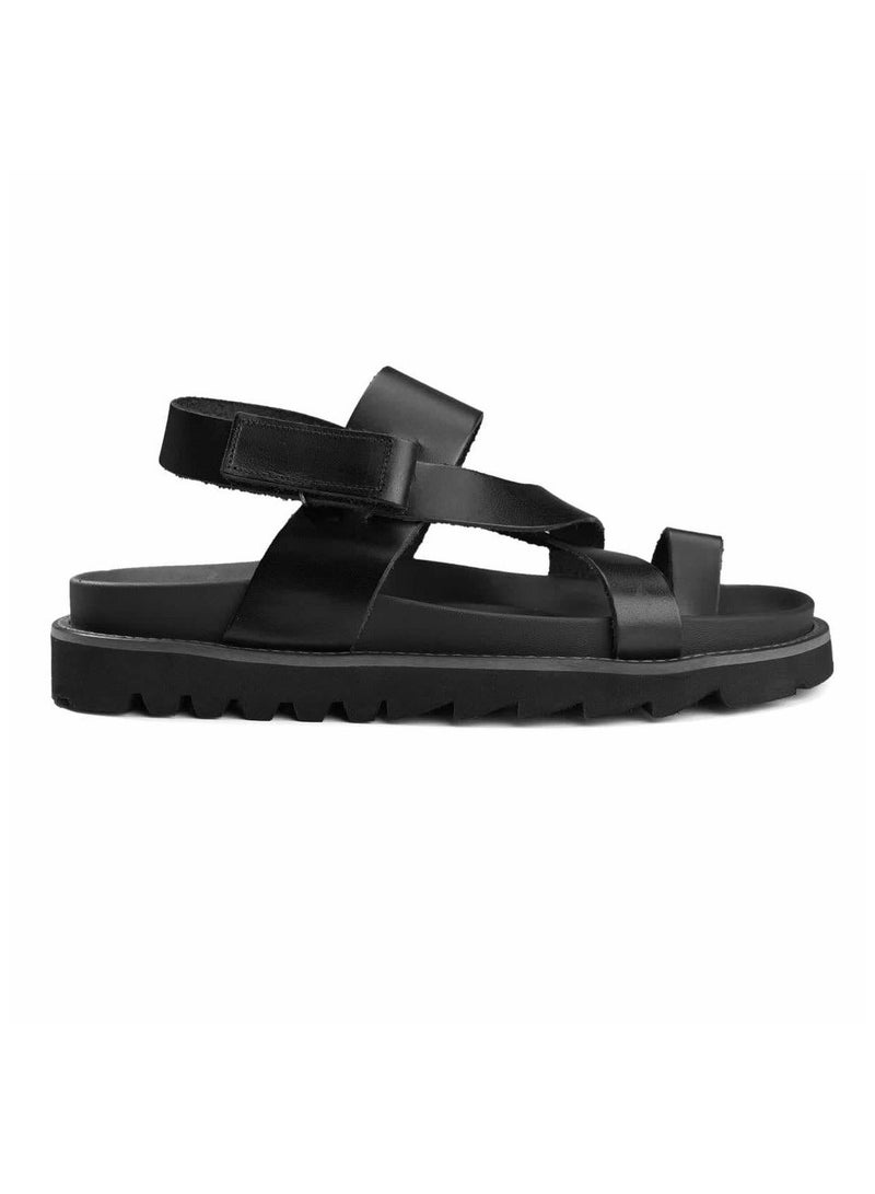 HIGH LINE STORE Unisex Comfortable Sandals X with Lightweight EVA Sole and Durable Leather Straps in a Modern and Stylish Design - Perfect for Daily Wear and Outings - Black Color - Image 3